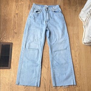 Princess Polly Sky Blue Wide Leg Jeans